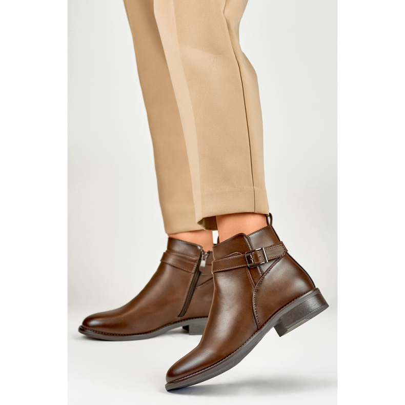 Damenstiefel CH2225BR beige und braun 2