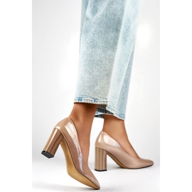 Damen-Lackpumps GD-FL486A-T, beige 1