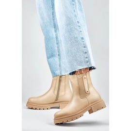 Damen-Chelsea-Stiefel 250004TA-PU beige 2