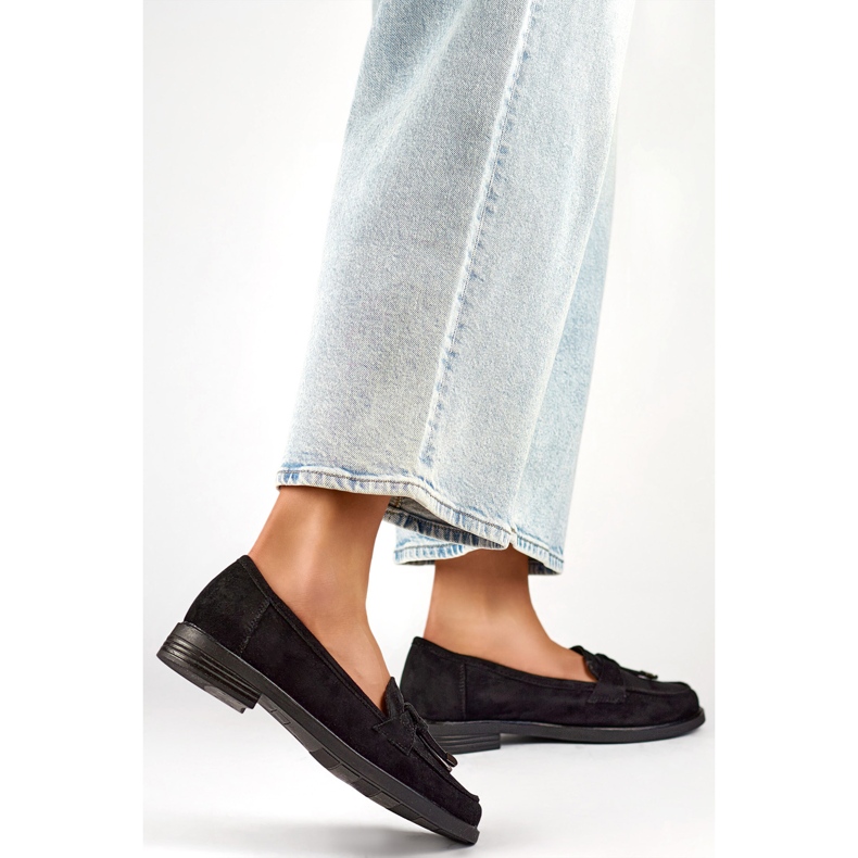 Damenschuhe mit Schleife 24-12369B schwarz 1