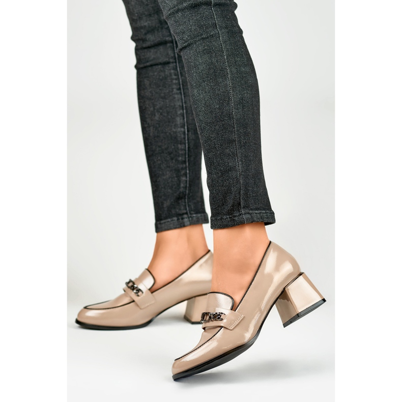 Damenschuhe mit Kette GD-FL470BE, beige 2