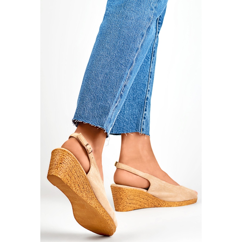 Damen-Keilsandalen GD-FL653BE, beige 1