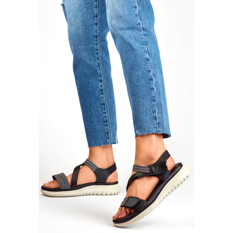 Damensandalen BM051-3019-1B schwarz 1