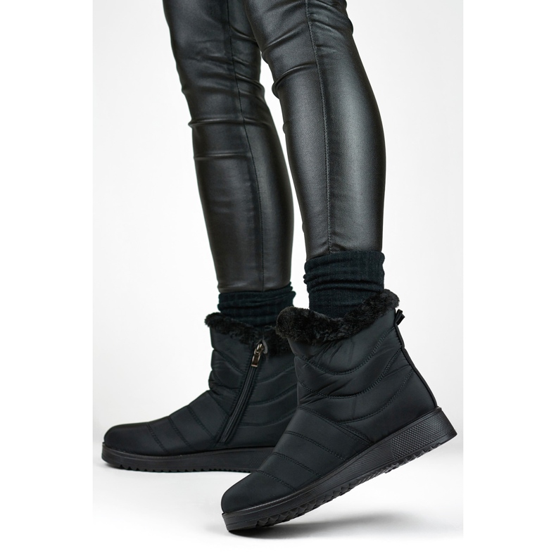 Damen-Schneestiefel mit Fellfutter W76B, schwarz 1