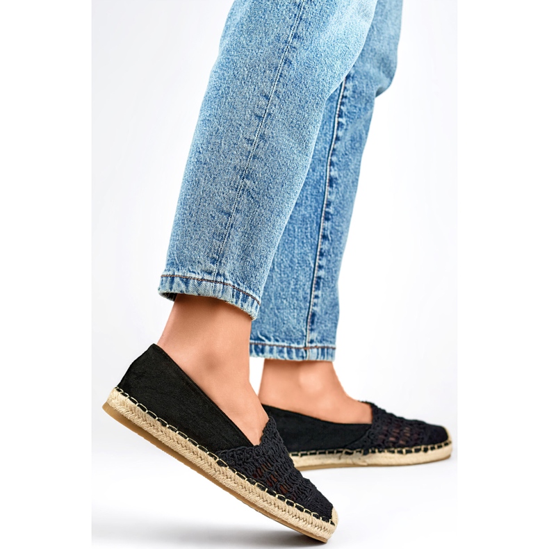 Luftige Damen-Espadrilles 1494B schwarz 1