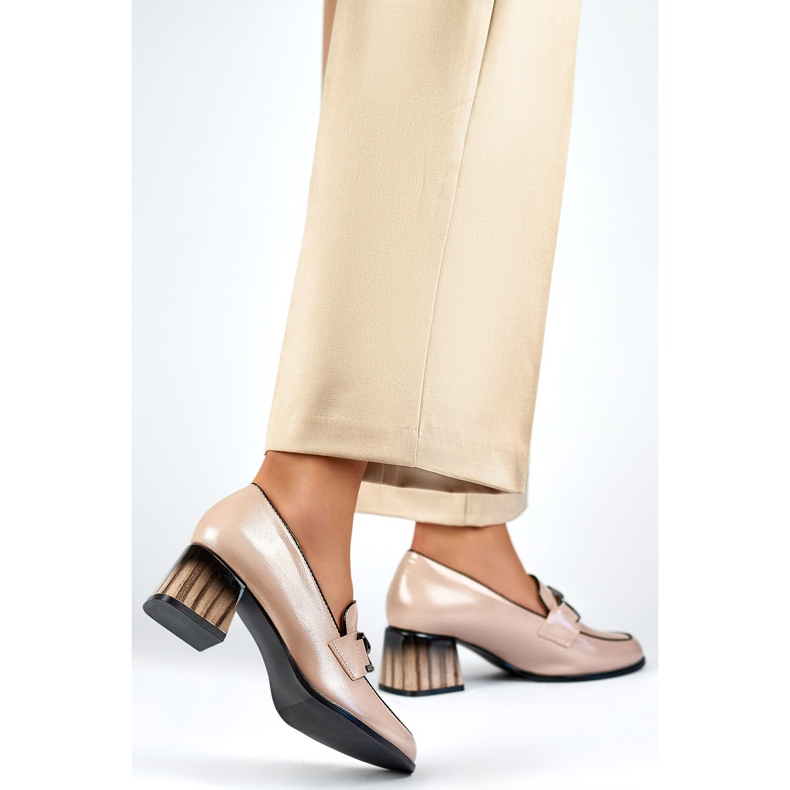 Damenpumps mit Verzierung GD-FL477D.BE beige 2