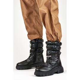 Damen-Schneestiefel mit Fellfutter OH-29B, schwarz 1