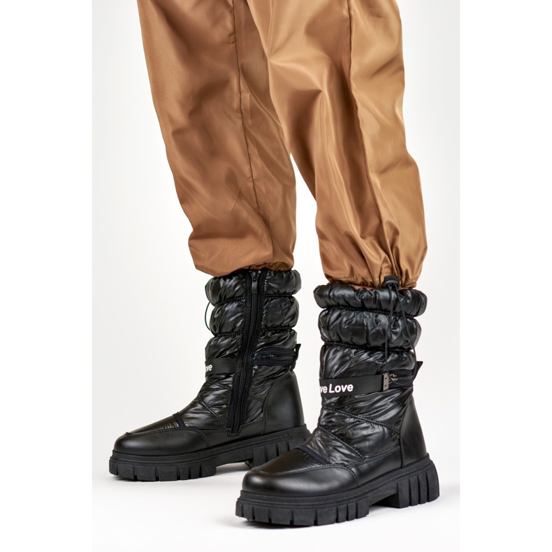 Damen-Schneestiefel mit Fellfutter OH-29B, schwarz 1