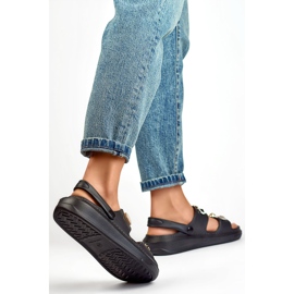 Damensandalen mit Verzierungen JHC3071B schwarz 1