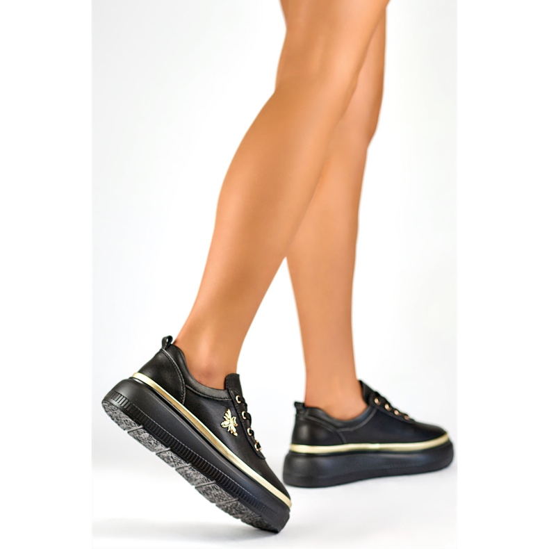 Damen-Sportschuhe mit Dekoration GD-XF120C-B, schwarz 1