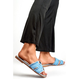 Jeans MTBL04L.DE Damen-Flip-Flops, blau 1