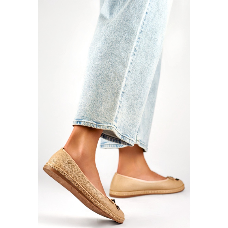 Damen-Ballerinas mit Schleife GD-XR392A-BE beige 1