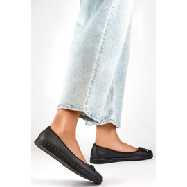 Damen-Ballerinas mit Schleife GD-XR392A-B, schwarz 1