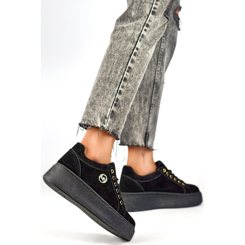 Damen-Sportschuhe auf der Plattform TL251B, schwarz 1