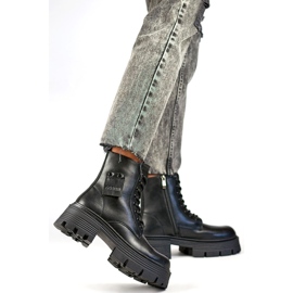 Damen-Lederstiefel GD-TL56B, schwarz 1