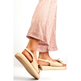 Damensandalen mit Schleife LX2350BE beige 1