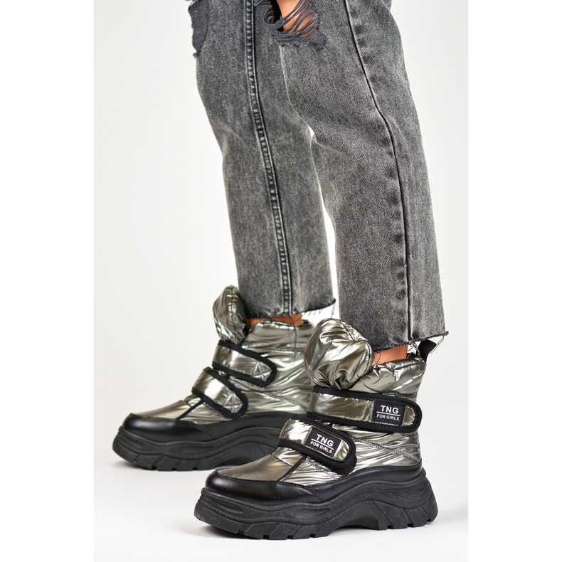 Schneestiefel mit Klettverschluss 22-PY16062SI grau 1