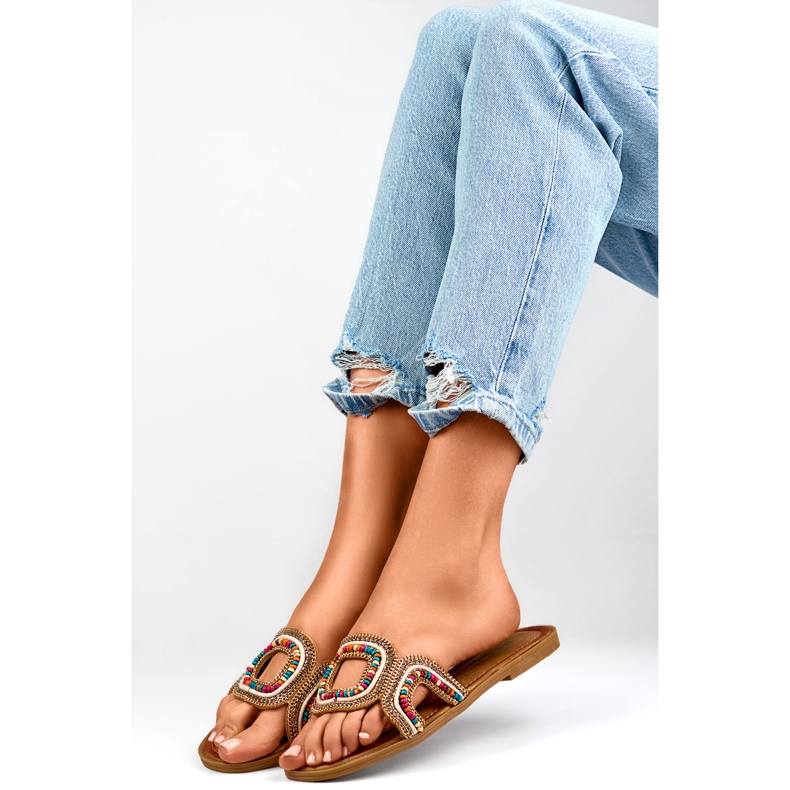 Damen-Flip-Flops mit Perlen 1122MIX mehrfarbig 1