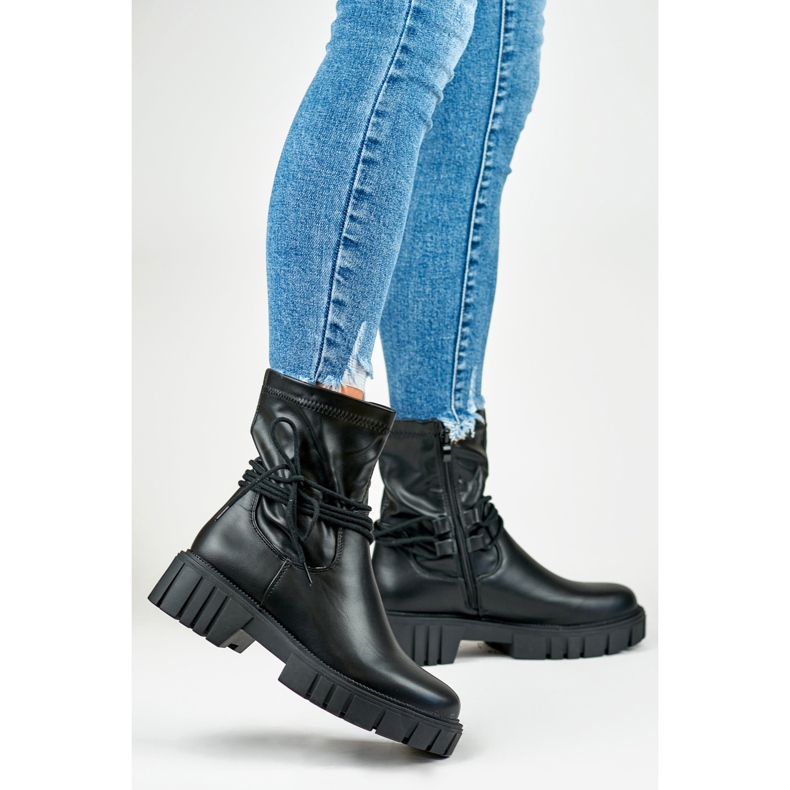 Stiefel Modell DE1127P-B Schwarzes Leder - PRIMO 1