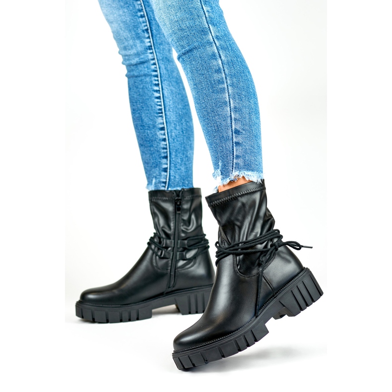 Stiefel Modell DE1127P-B Schwarzes Leder - PRIMO 2