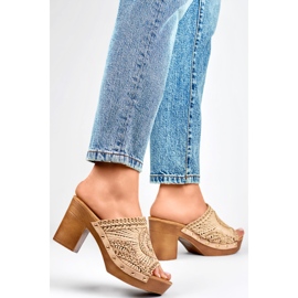 Damen-Flip-Flops C388BE, beige 1