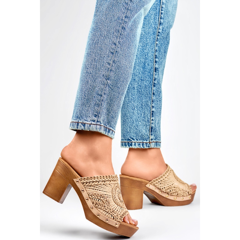 Damen-Flip-Flops C388BE, beige 1