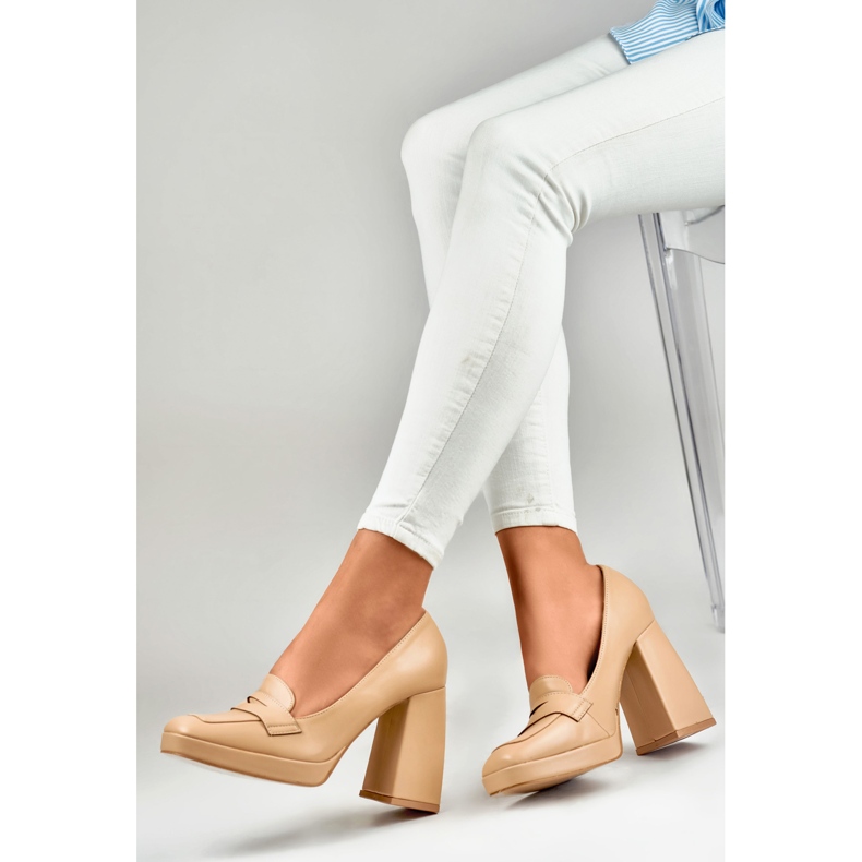 Pumps mit hohem Absatz M046NU beige 1