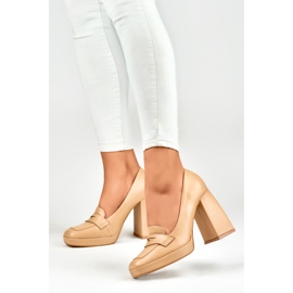 Pumps mit hohem Absatz M046NU beige 2