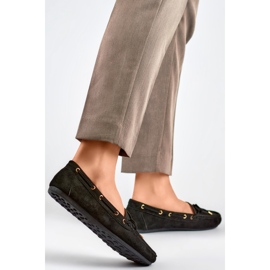 QQ5B Damenmokassins mit Schleife schwarz 1