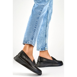 Schwarze Damenmokassins 25-7937B 1