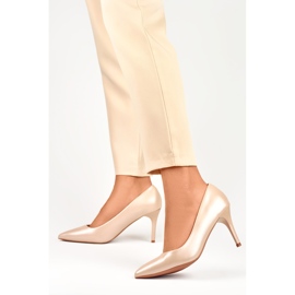 Damen-High-Heels mit Ledereinsatz GD-XR501B-APR beige 1