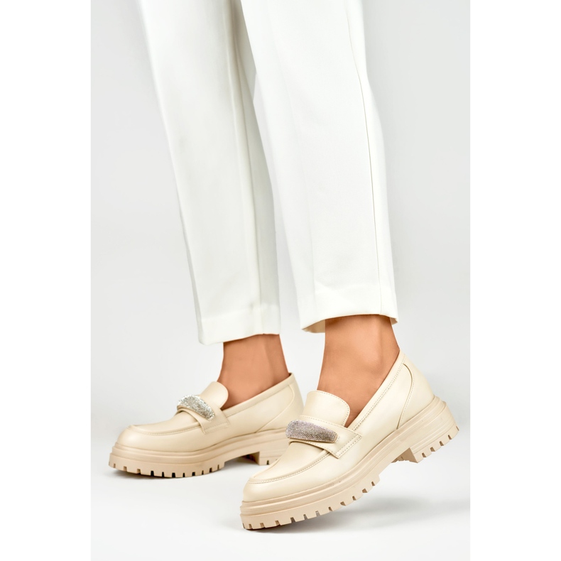 Damenschuhe mit Verzierung 7961BE beige 2