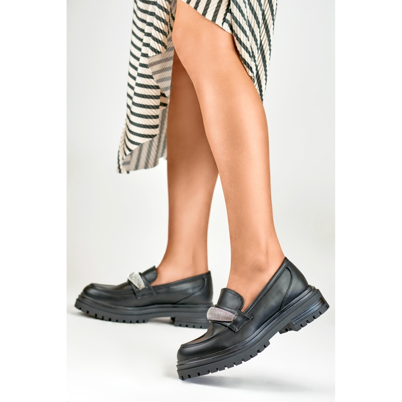 Damenschuhe mit Verzierung 7961B schwarz 2