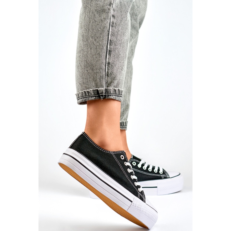 Damen-Plateau-Sneaker QY832B schwarz 1