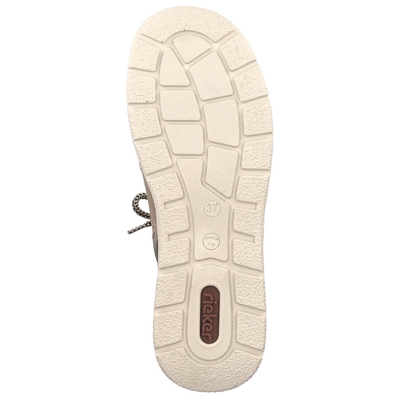 Wasserdichte Damenstiefeletten aus beigem Leder von Rieker L7701-24 2