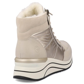 Isolierte Damen-Keilstiefel aus Leder, beige Remonte D0T72-60 1