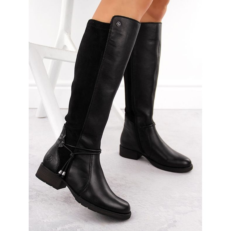 Isolierte Damenstiefel aus Leder, schwarz Rieker Z9564-00 2