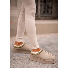 Mit Fell isolierte Plateau-Schneestiefel für Damen, Grün, Remenia 2