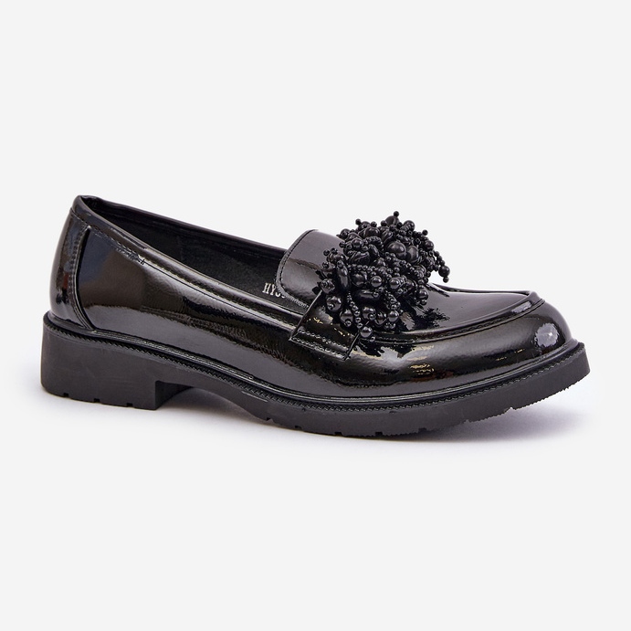 Damen-Lack-Loafer S.Barski HY369A Schwarz 2