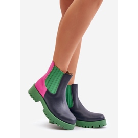 Lewski Shoes Damen-Slip-On-Flachstiefel aus Leder Lewski 3611 Mehrfarbig blau 1