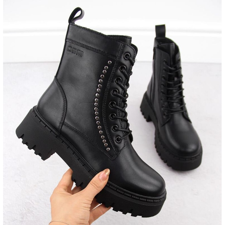 Big Star Lederstiefel, isoliert OO274A255 INT2062 schwarz 1