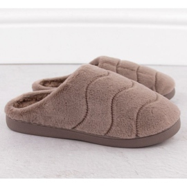 Unisoft W 6622 EVE466A Fell-Hausschuhe braun, beige/creme 2