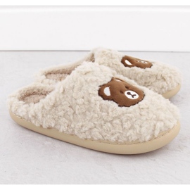 Hausschuhe mit Teddybär Unisoft W 6625 EVE467 beige 2