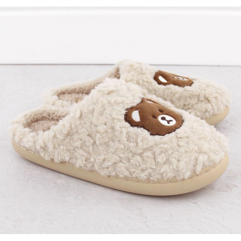 Hausschuhe mit Teddybär Unisoft W 6625 EVE467 beige 2