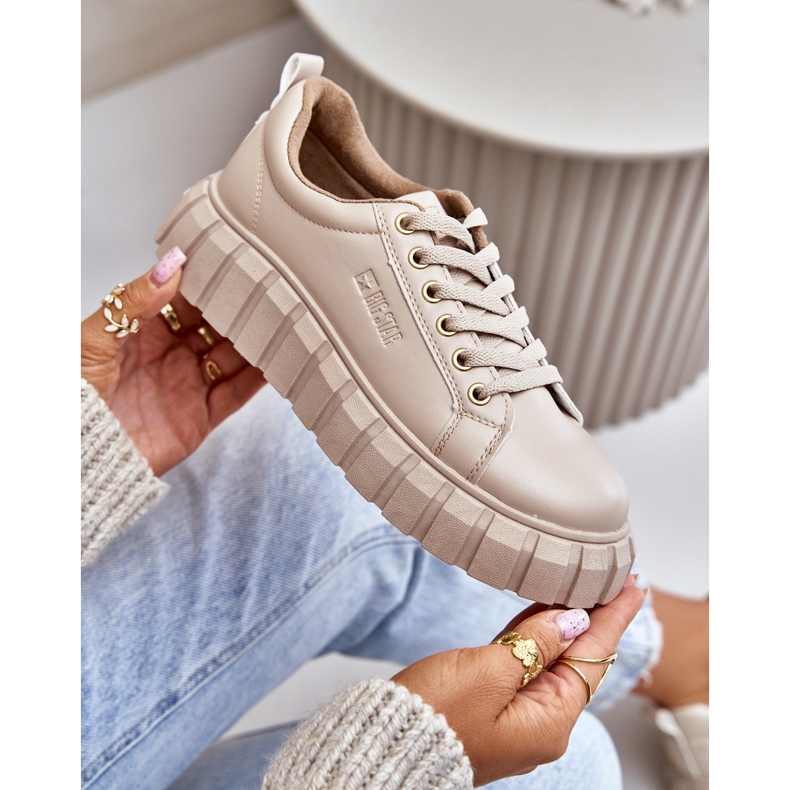 Isolierte Big Star Damen-Sneaker MM274618 Beige 2