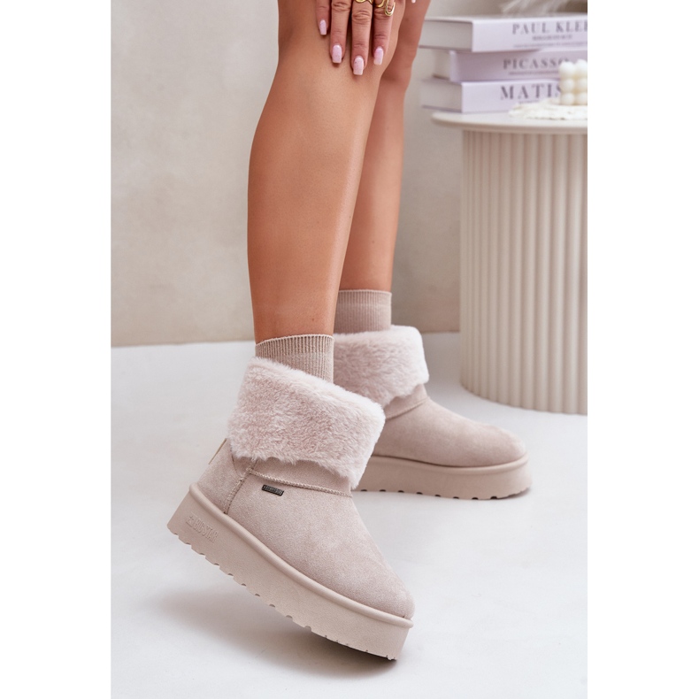 Plateau-Schneestiefel mit Fell Big Star OO274A107 Hellbeige 2