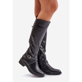 Isolierte Overknee-Stiefel mit Schnalle und Reißverschluss, Black Seavella schwarz 1