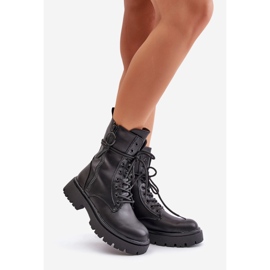 Isolierte Damen-Arbeiterstiefel aus Öko-Leder, Schwarz Nealandra 1