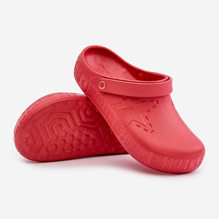 Leichte Flip-Flops für Herren, Clogs Big Star II175004, Rot 2