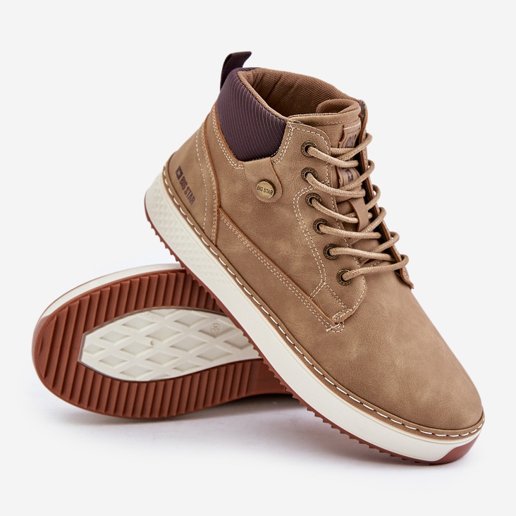 Big Star Herren Schnürstiefel OO174560 Hi-Poly System Beige 2